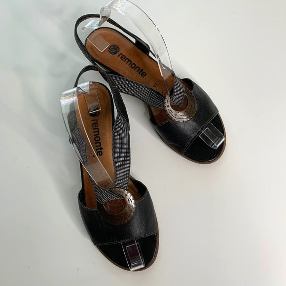 Remonte Shoes - Remonte Medallion Stretch Strap Heeled Sandal